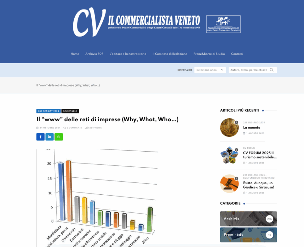 Foto anteprima dell'articolo "Il “www” delle reti di imprese (Why, What, Who…)" scritto dall'Avvocato Eva Bredariol, PhD